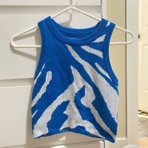 blue zebra sweater vest